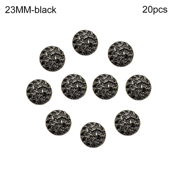 10st metallknappar skjortaknappar SVART 23MM20ST 20ST black 23MM20pcs-20pcs