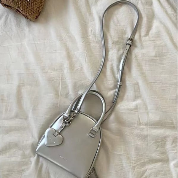 Mini Shell Crossbody Bag Underarm Bag SØLV silver