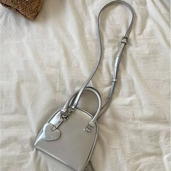 Mini Shell Crossbody Bag Underarm Bag SØLV silver