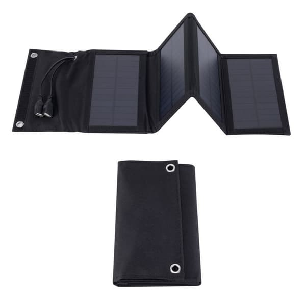 Fleksibel Solar Panel Power Bank 7W-SORT 7W-SORT 7W-Black
