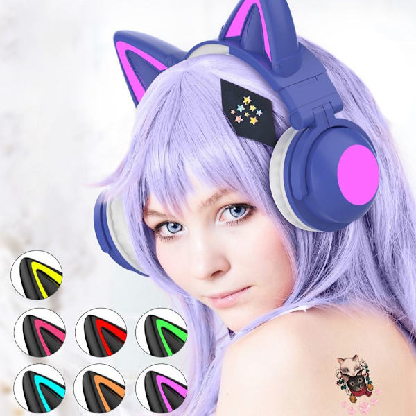 Trådlösa headset Musik Bluetooth LILA purple