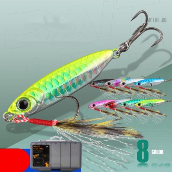 Feather Metal Fishing lokker Flytende Minnow Baits GRØNN 25G 25G green 25g-25g