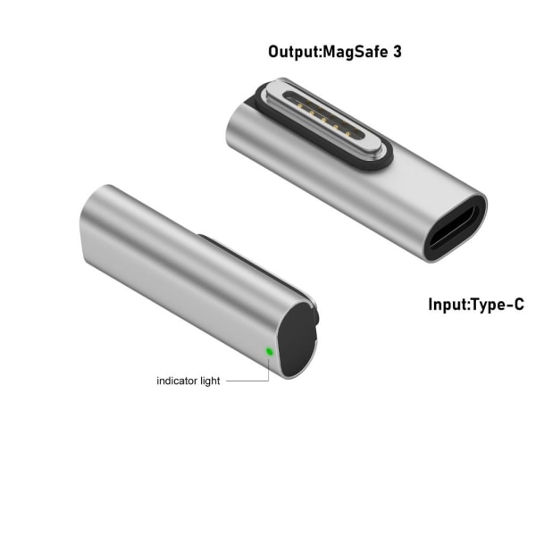 Tyypin C naaras-Magsafe 3 -muunnin USB-C-magneettisovitin Middle Bend