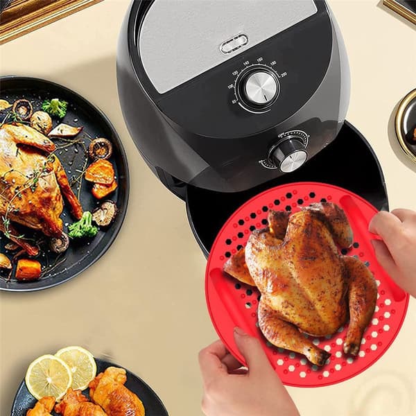 Runda silikonfoder till Air Fryer RÖD 17CM red 17cm