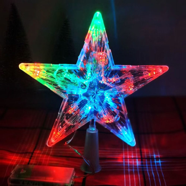 1 Stk Jule LED Lys Femtakket Stjerne STOR-FLERE FARVE Large-Multicolor