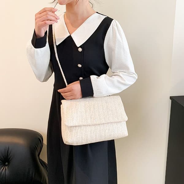 Straw Bag Håndtaske BEIGE beige