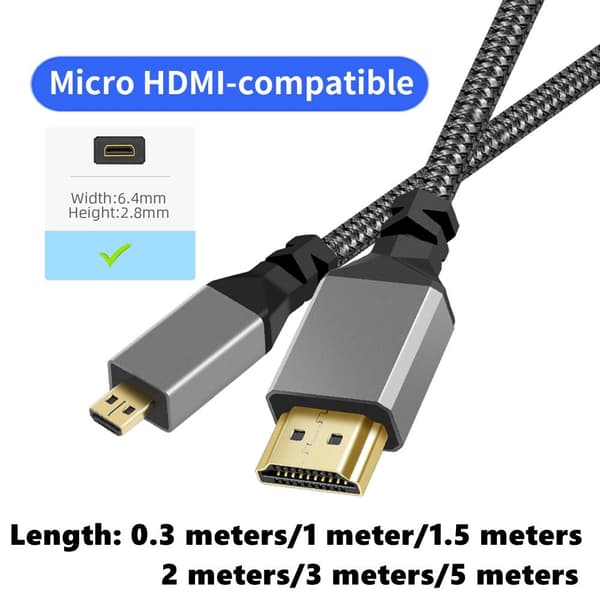 D-tyypin HDMI-kaapeli Videokaapeli 1M 1m