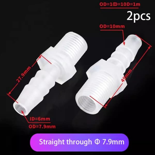 2 st PP armbågskopplingar Akvariumtankar 4MMY TYPE Y TYPE 4mmY Type