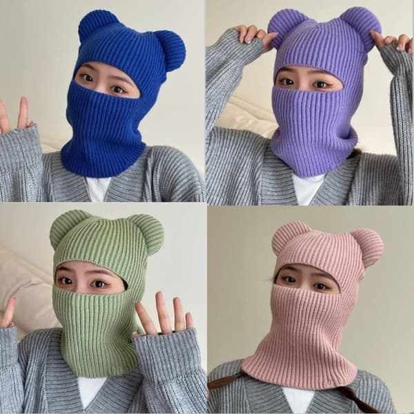 Tørklæde Sæt Hætte Balaclava Dame KAFFE coffee
