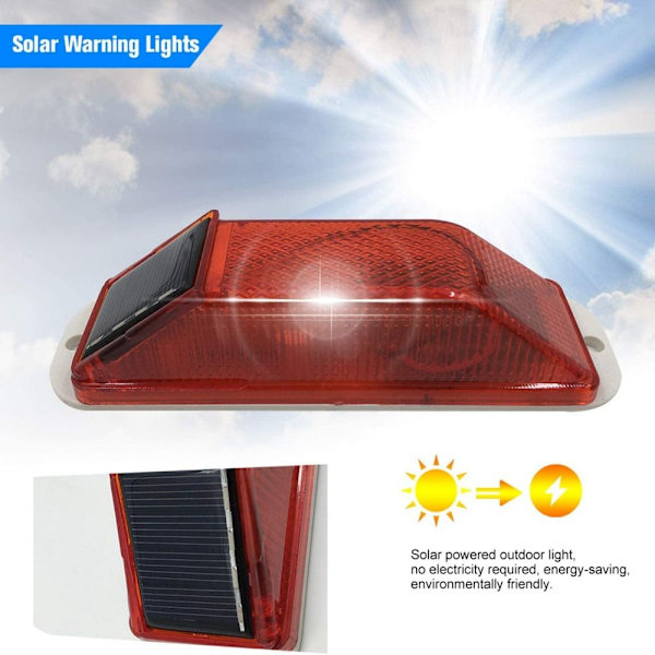 2 stk Trafiklys Solar Strobe Advarselslys Nød-LED