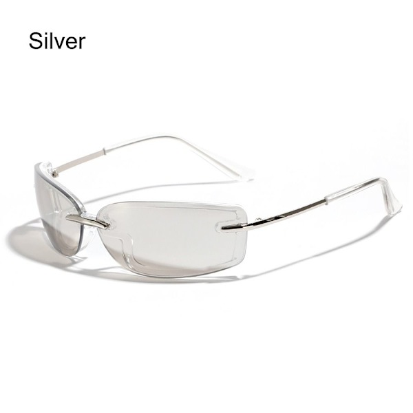Y2K Aurinkolasit Wrap Around SILVER Silver