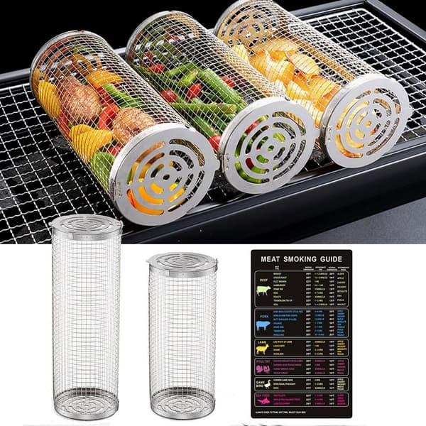 Greatest Grilling Basket BBQ Grill Rack SET SET