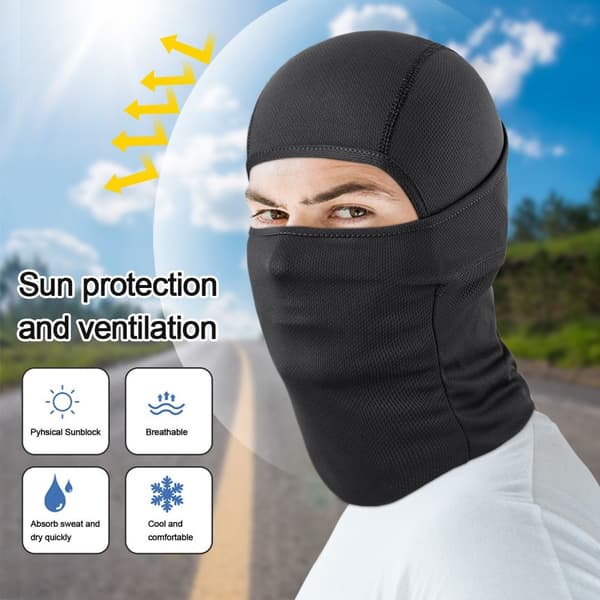 Full Face Hætte Cykel Balaclava SORT black