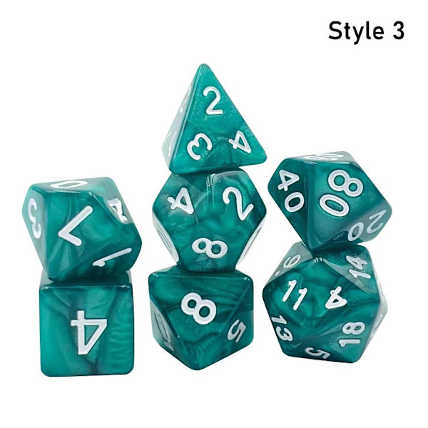 7 kpl / set DND Dice Polyhedral Dice STYLE 3 STYLE 3 Style 3