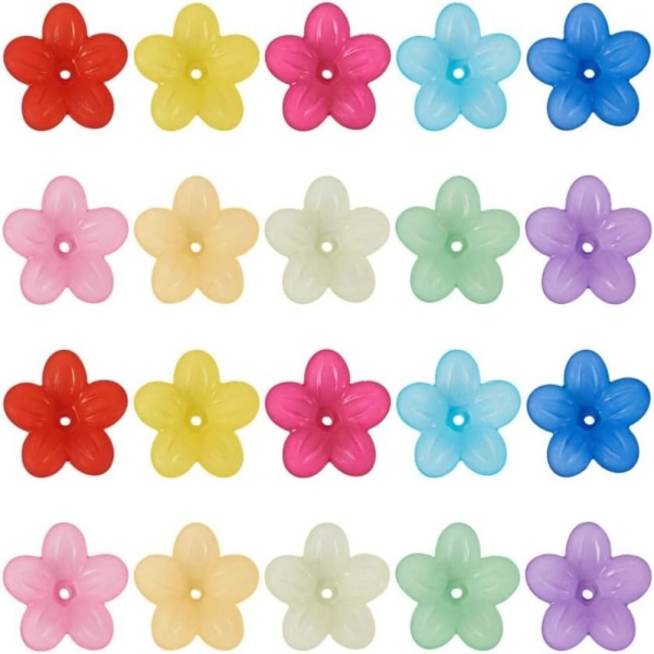 Blomsterperlehette Akryl Frosted Blomsterperleperlehetter Frostet