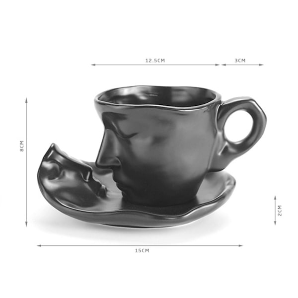 Keramisk ansiktskrus Thinker Coffee Cup RØD Red