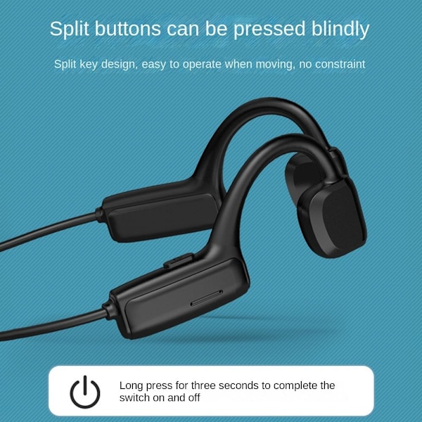 Bone Conduction Hörlurar Halsband Hörlurar SVART black