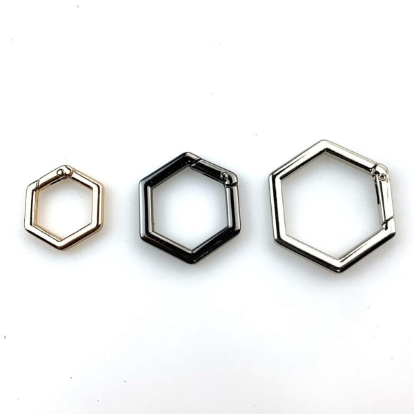 5 stk Fjeder Hexagon-Ring Spænder Karabinhage GULD 20MM Gold 20mm