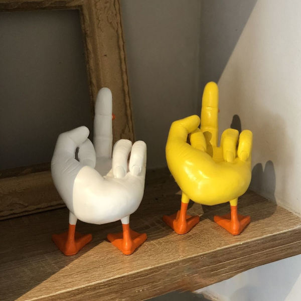Mellemfinger Andefigurer Resin And Dekoration GUL Yellow