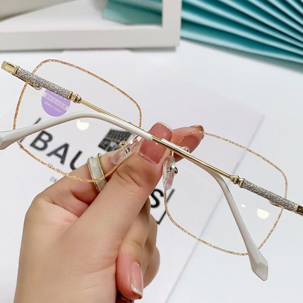 Rhinestone læsebriller Ultra Light Briller GULD STYRKE 150 Gold Strength 150