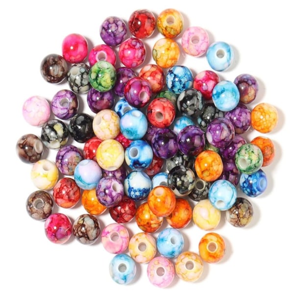 200stk Akrylperler Runde Ball Løse Perler