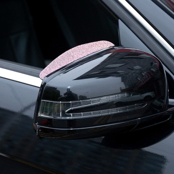 2kpl Car Rain Eyebrow Rearview Mirror Visor PINK PINK Pink
