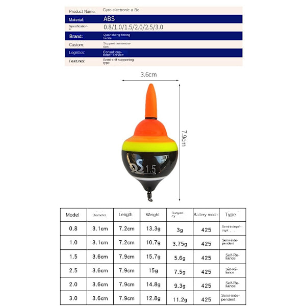 2STK gyroskop Fishing Float Abo Buoy 3B 3B 3B