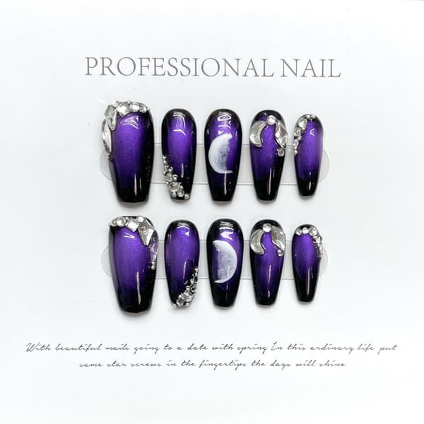 Pure Manual False Nail Flash Diamond Håndlavede Nails S S