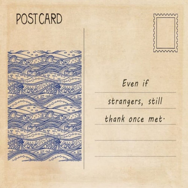 1kpl Retropostimerkit Ocean Waves -taustaleimat Kirkkaat postimerkit