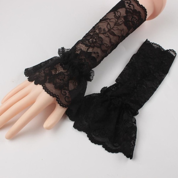 1 par falska ärmar Avtagbara ärmar SVART 30CM black 30cm