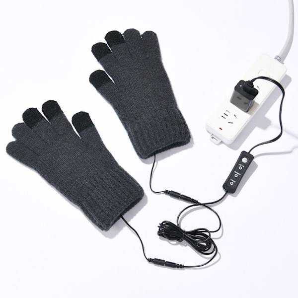 Opvarmede strikkede handsker, sorte black