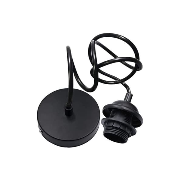 E27 Hængelampeholder Loftlampe Base SORT black