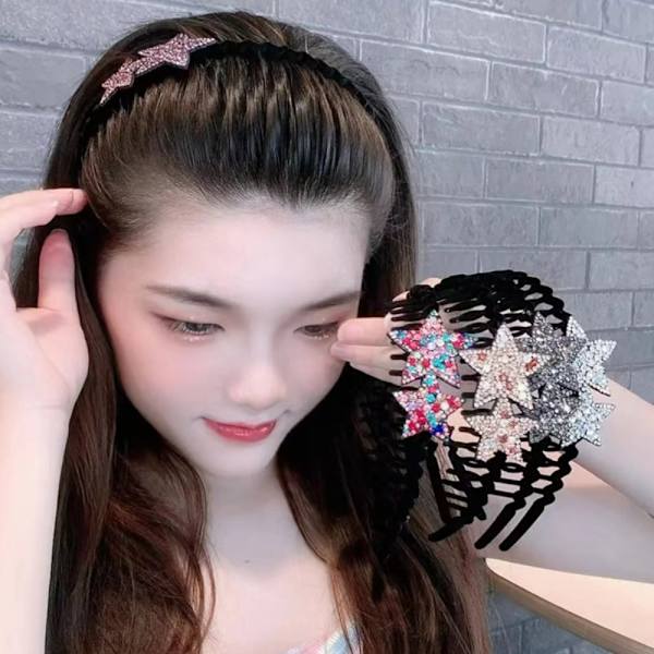 Pannband Rhinestone Comb Strass Pannband CHAMPAGNE champagne
