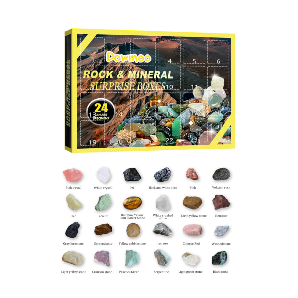 Mineral Fo-ssil Stone Kit Adventskalender for leketøy for tidlig utdanning