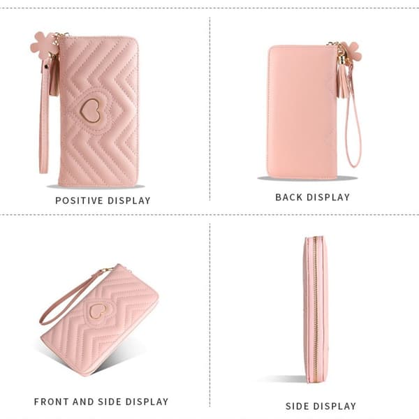 Lång plånbok myntväska ROSA Pink