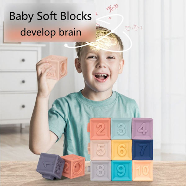 6st/12st Baby mjuka block Stapling byggstenar 6ST 6ST 6pcs