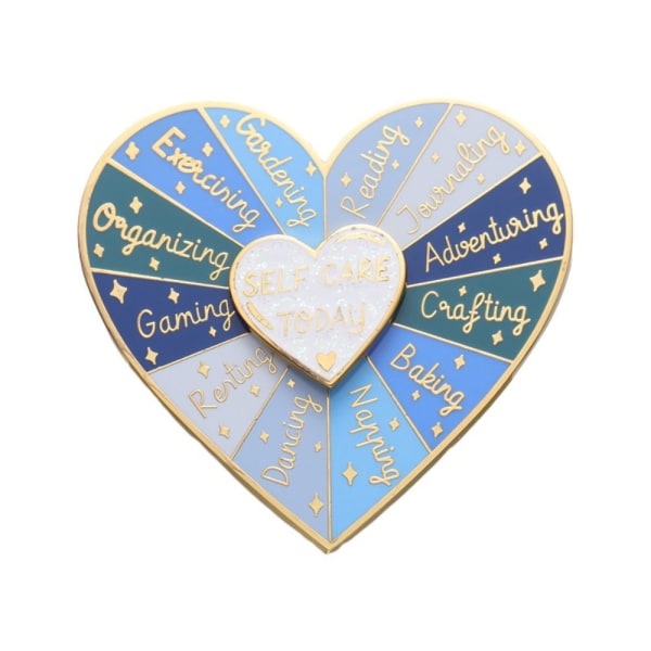 Hjerte Pladespiller Emaljestift Hjerte Roterende Badge COOL COLOR COOL Cool Color