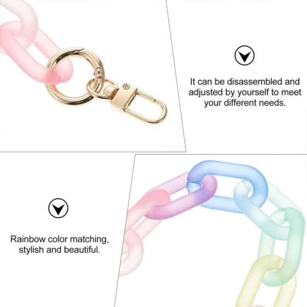 Fargerik Rainbow Purse Replacement Chian Akryl håndveske stropp