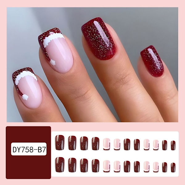Christmas French Fake Nails False Nail 2 2 2