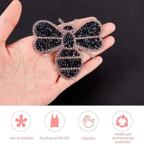 12 stk Crystals Bee Patches Bling Emblem Patch Badge