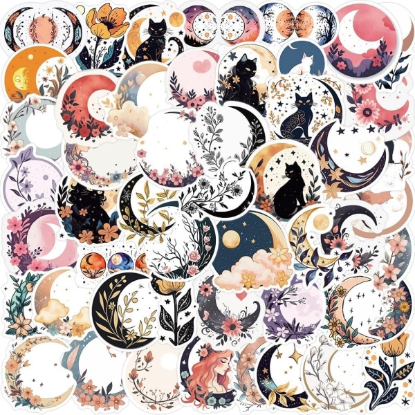 Stickers Cat Stickers Moon Stickers