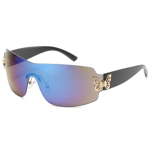 Butterfly Decor Polarized Solglasögon Sport Solglasögon Mirrored Blue