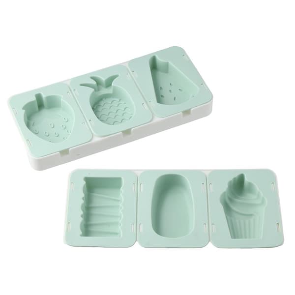 2 stk Popsicle Forme Ice Pop Forme Silikone Bakke green