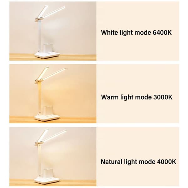 LED skrivebordslampe Dobbelt hoved sengelampe