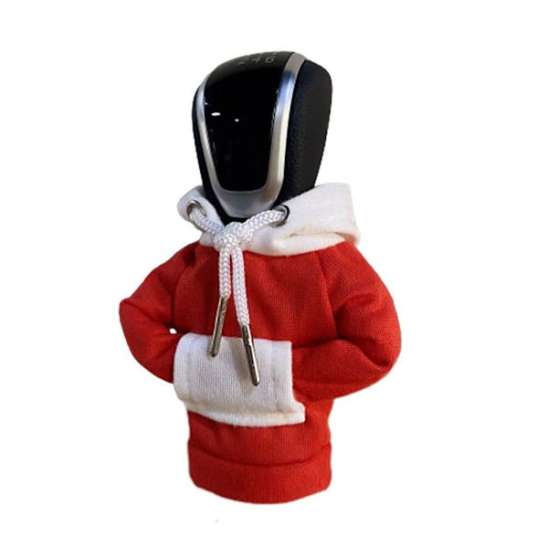 Hoodie Bil Gear Shift Cover Knop Hoodie Sweatshirt WHITE&RED WHITE&RED
