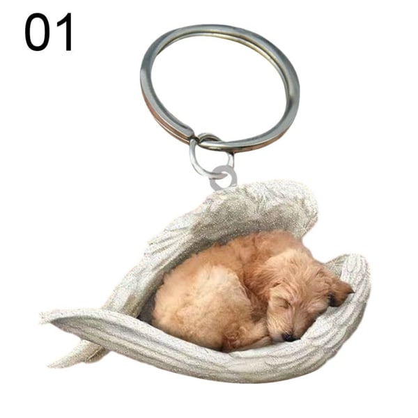 Wing Dog Keychain Dog Key Ring 01 01 01