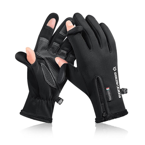 Taktiske vinterhandsker Opvarmede fleecinghandsker SORT M BLACK M