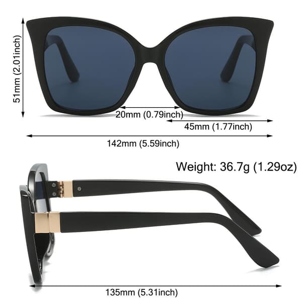 Cat Eye Solglasögon Oversized nyanser WHITE WHITE White