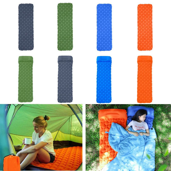 Puhallettava patjatyyny makuupussimatto ARMY VIHREÄ Army Green With Pillow-With Pillow