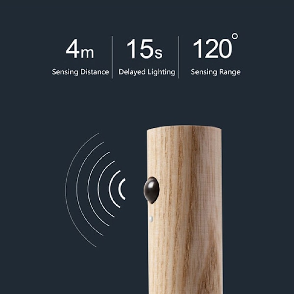 LED-yövalot Ihmiskehon tunnistava valo WALNUT WOOD WALNUT Walnut wood